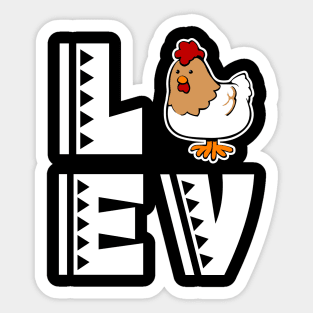 Cute love chicken t shirt funny chicken lover gifts for kids Sticker